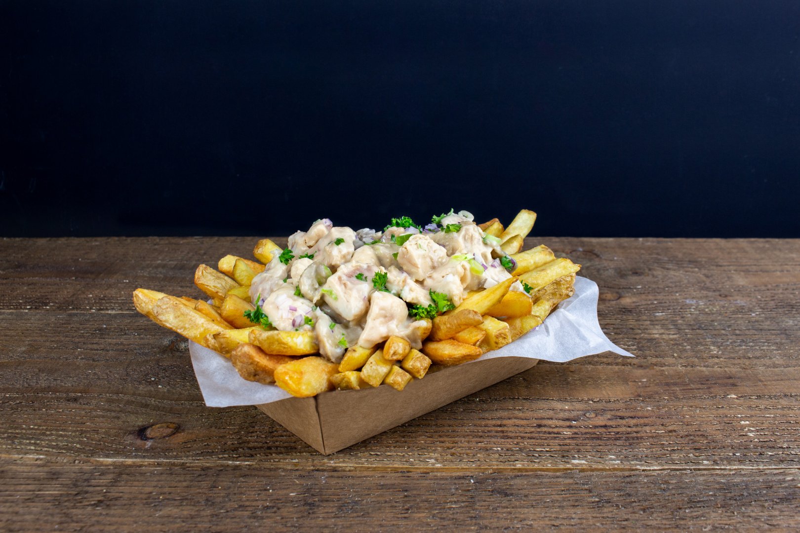 Friet met Kippen Ragout