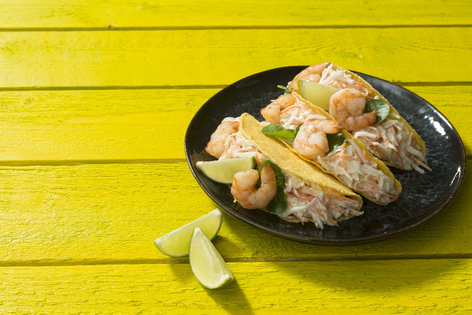Taco gamba met coleslaw